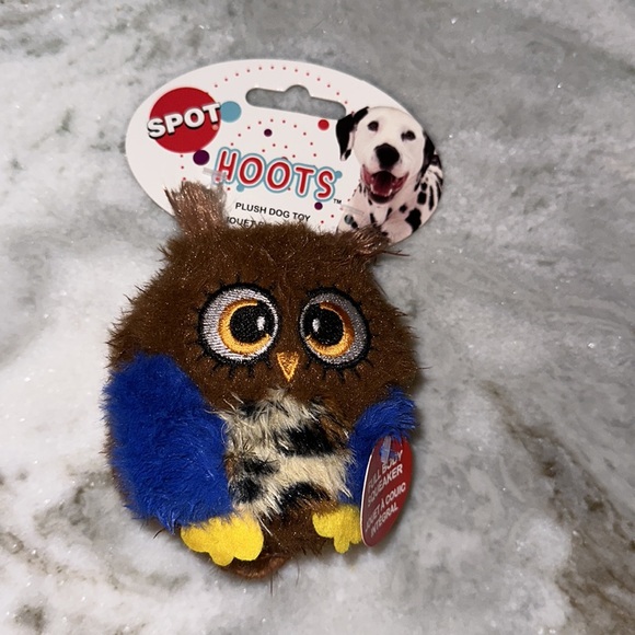 Small plush owl squeaker dog toy - Picture 3 of 5